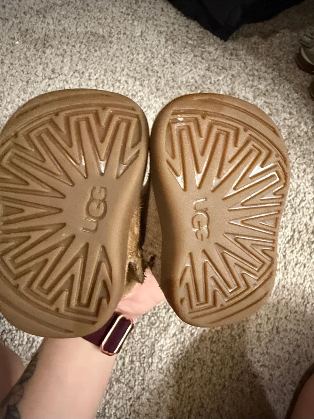 UGG baby Chestnut/Tan Shearling-Lined Suede Boot